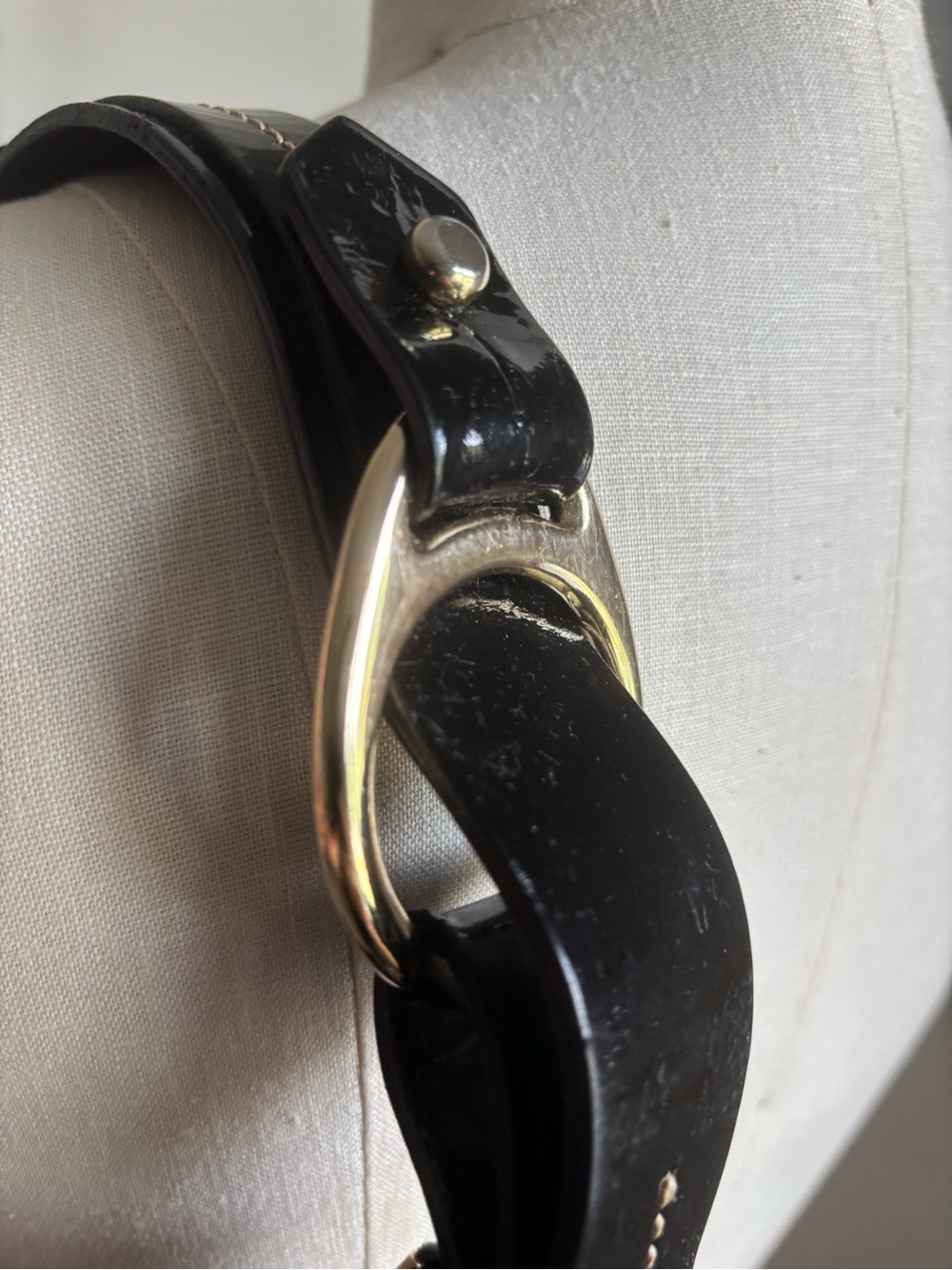 Dooney & Bourne Black/Cream Snake-Skin Print Leather Hobo Bag w Patent Leather - Picture 6 of 16